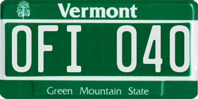 VT license plate OFI040