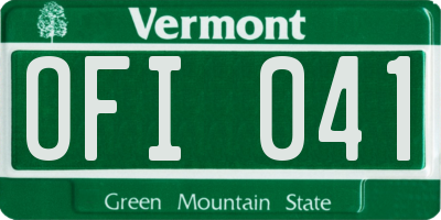 VT license plate OFI041