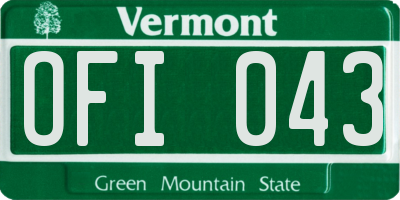 VT license plate OFI043