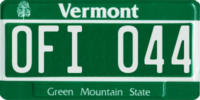 VT license plate OFI044