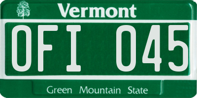 VT license plate OFI045