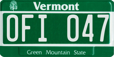 VT license plate OFI047