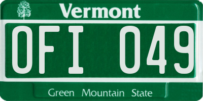 VT license plate OFI049