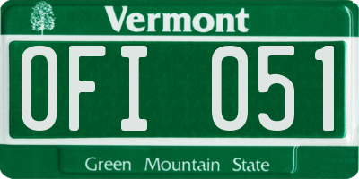 VT license plate OFI051