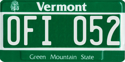 VT license plate OFI052