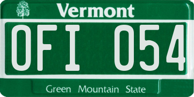 VT license plate OFI054