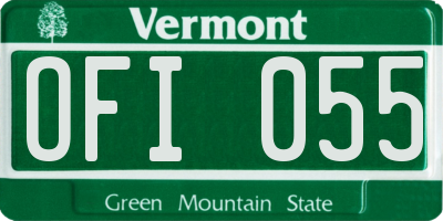 VT license plate OFI055