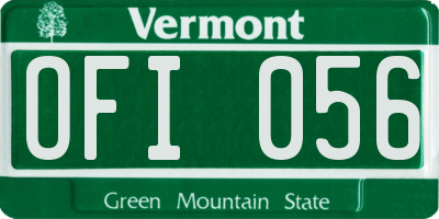 VT license plate OFI056