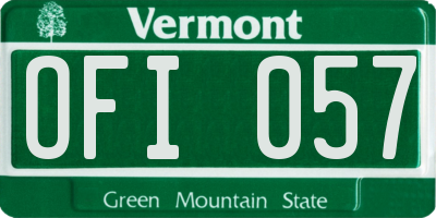 VT license plate OFI057
