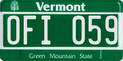 VT license plate OFI059