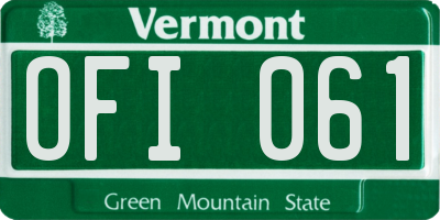 VT license plate OFI061