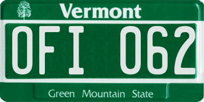 VT license plate OFI062