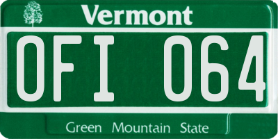 VT license plate OFI064