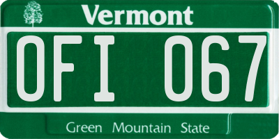 VT license plate OFI067