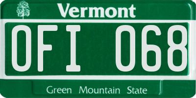 VT license plate OFI068