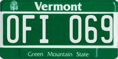 VT license plate OFI069