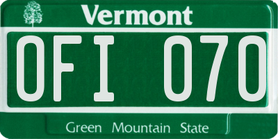 VT license plate OFI070