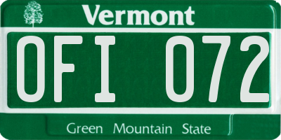 VT license plate OFI072