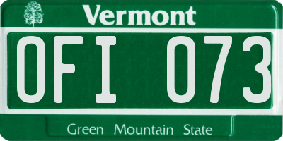 VT license plate OFI073