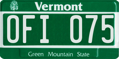 VT license plate OFI075