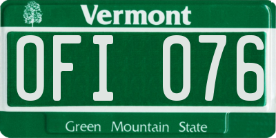 VT license plate OFI076
