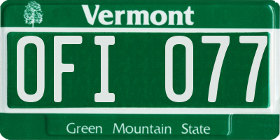 VT license plate OFI077