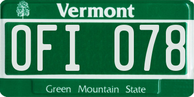 VT license plate OFI078