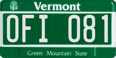 VT license plate OFI081