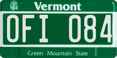 VT license plate OFI084