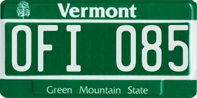 VT license plate OFI085