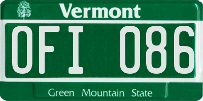 VT license plate OFI086
