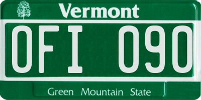 VT license plate OFI090