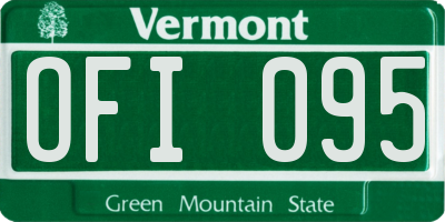 VT license plate OFI095