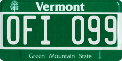 VT license plate OFI099