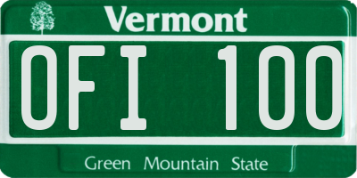 VT license plate OFI100
