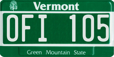 VT license plate OFI105