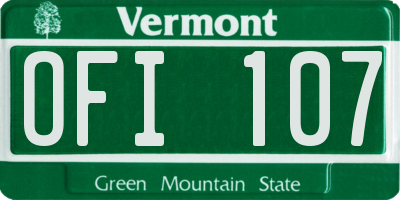 VT license plate OFI107