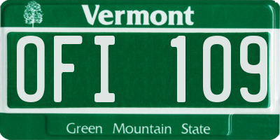 VT license plate OFI109