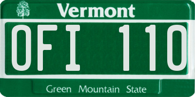VT license plate OFI110