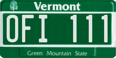 VT license plate OFI111