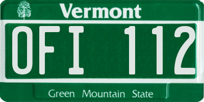 VT license plate OFI112