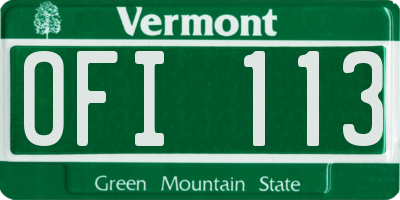 VT license plate OFI113