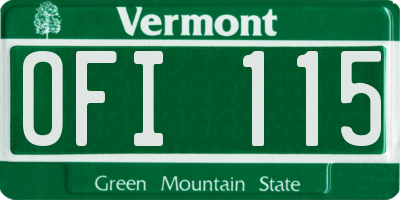 VT license plate OFI115