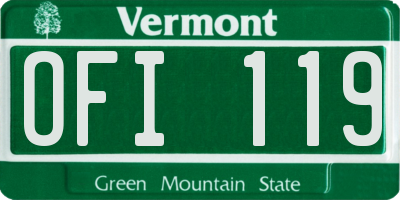 VT license plate OFI119