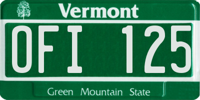 VT license plate OFI125
