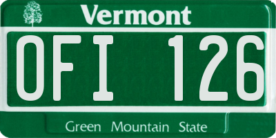 VT license plate OFI126