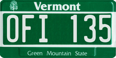 VT license plate OFI135