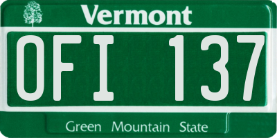 VT license plate OFI137