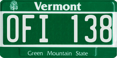 VT license plate OFI138