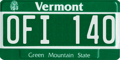 VT license plate OFI140